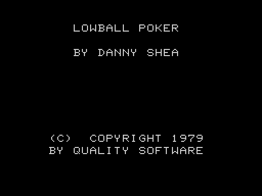 Game cover: Lowball Poker