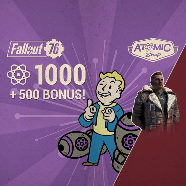 Game cover: Fallout 76: 1000 (+500 Bonus!) Atoms - Limited-Time E3 Bundle