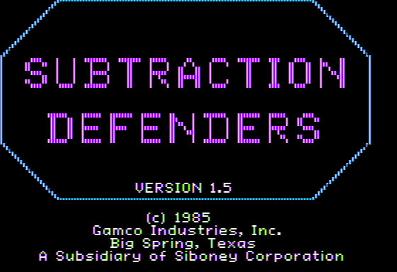 Game cover: Subtraction Defenders