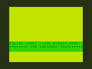 Game cover: Police Cadet I: The Hidden Money in the Varingen House