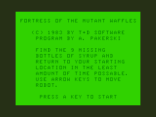 Game cover: Fortress of the Mutant Waffles