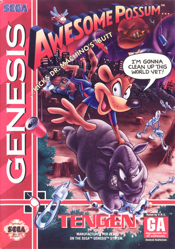 Game cover: Awesome Possum Kicks Dr. Machino's Butt