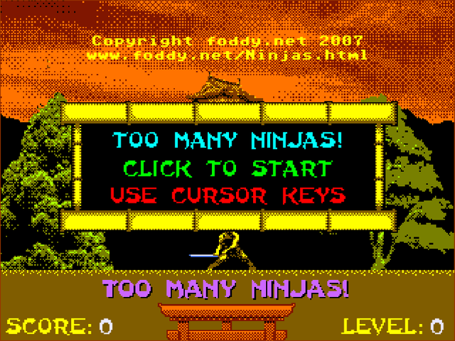 Game cover: Too Many Ninjas!