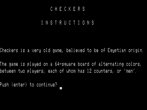 Game cover: Checkers