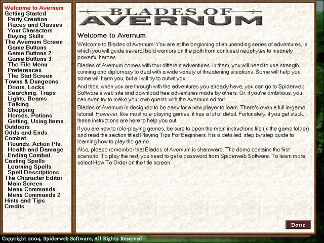 Game cover: Blades of Avernum