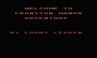 Game cover: The Cranston Manor Adventure