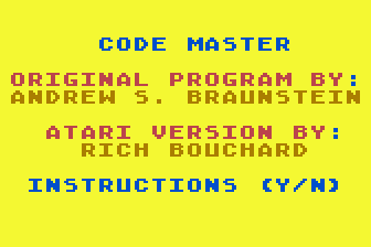 Game cover: Code Master