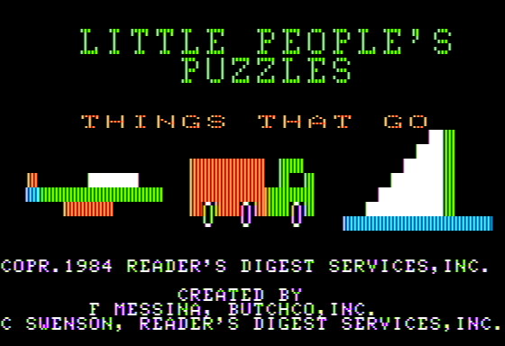 Game cover: Little People's Puzzles: Things That Go