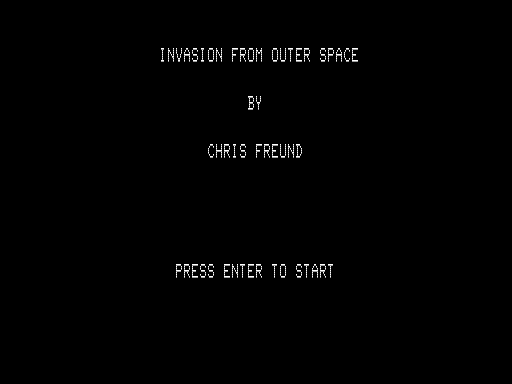 Game cover: Invasion from Outer Space