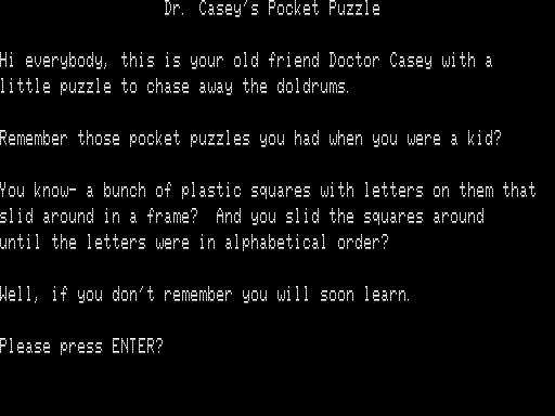 Game cover: Dr. Casey's Pocket Puzzle
