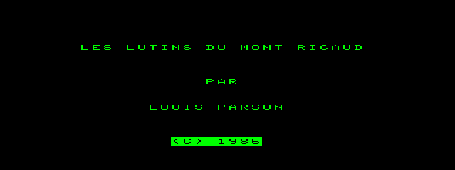 Game cover: Les Lutins du Mont Rigaud