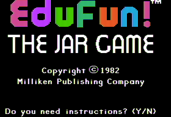 Game cover: Edufun! The Jar Game & Chaos