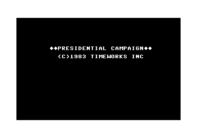 Game cover: Presidential Campaign