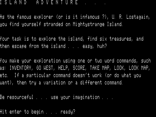 Game cover: Island Adventure
