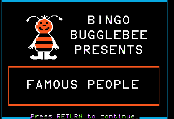 Game cover: Bingo Bugglebee Presents: Famous People