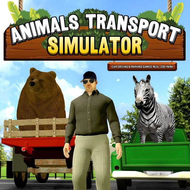 Game cover: Animals Transport Simulator: Car Driving & Parking Games Real Zoo Park