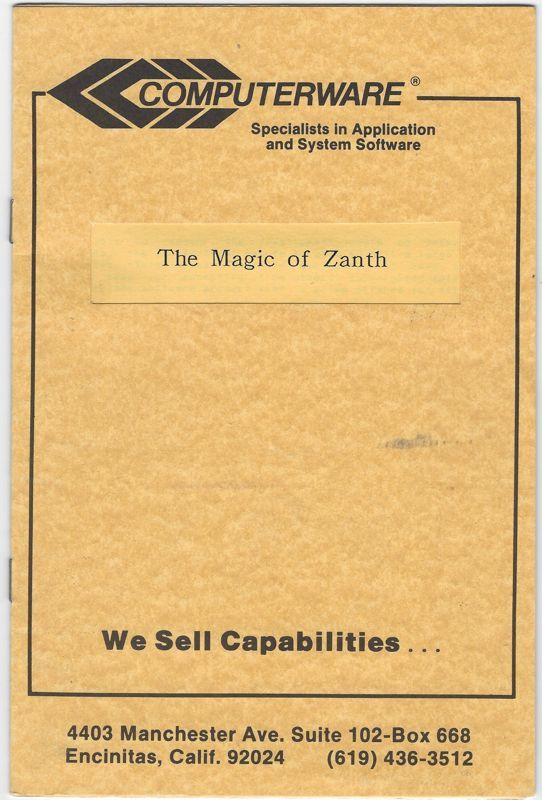 Game cover: The Magic of Zanth