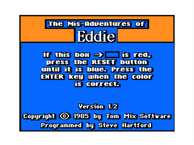 Game cover: The Mis-Adventures of Eddie