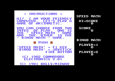 Game cover: Elementary math / Bingo Math