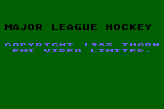 Game cover: Major League Hockey