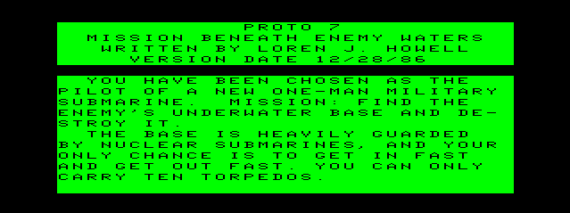 Game cover: Proto-7: Mission Beneath Enemy Waters