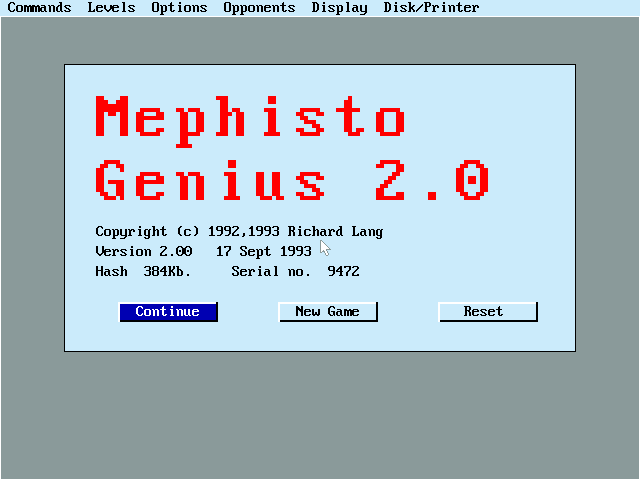 Game cover: Mephisto Genius 2