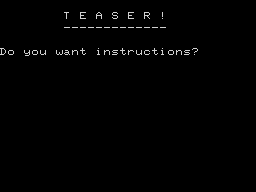 Game cover: Teaser!