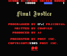 Game cover: Final Justice