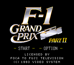 Game cover: F-1 Grand Prix Part II