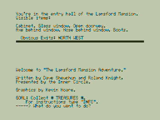 Game cover: The Lansford Manor Adventure