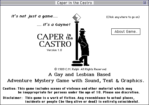 Game cover: Caper in the Castro