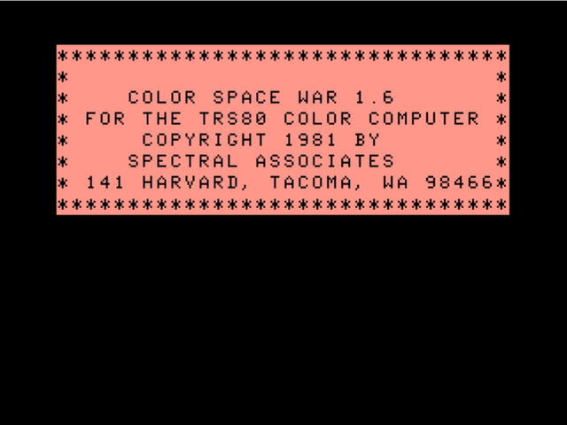 Game cover: Space War