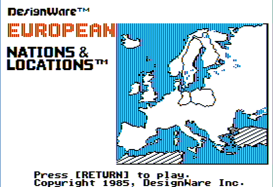 Game cover: European Nations and Locations