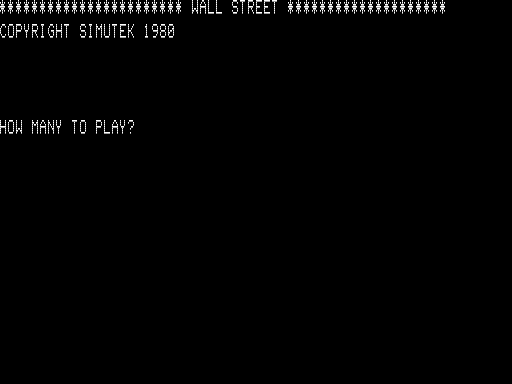 Game cover: Wall Street