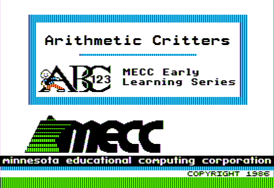 Game cover: Arithmetic Critters