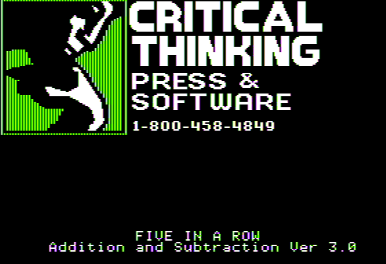 Game cover: Five in a Row: Addition and Subtraction