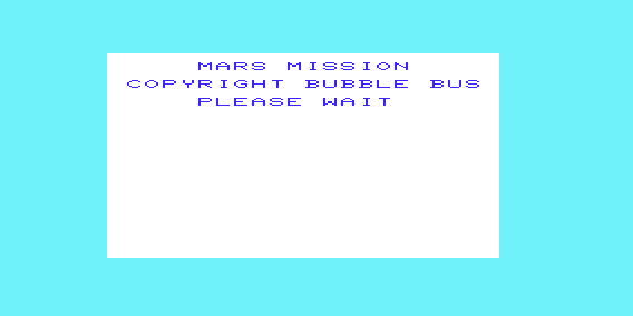 Game cover: Mars Mission