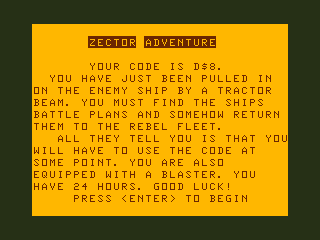 Game cover: Zector Adventure