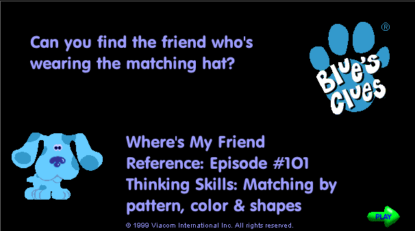 Game cover: Blue's Clues: Where's My Friend?