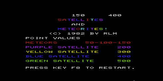 Game cover: Satellites and Meteorites!
