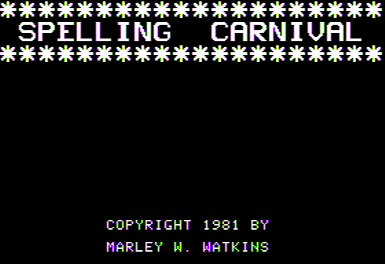 Game cover: Spelling Carnival