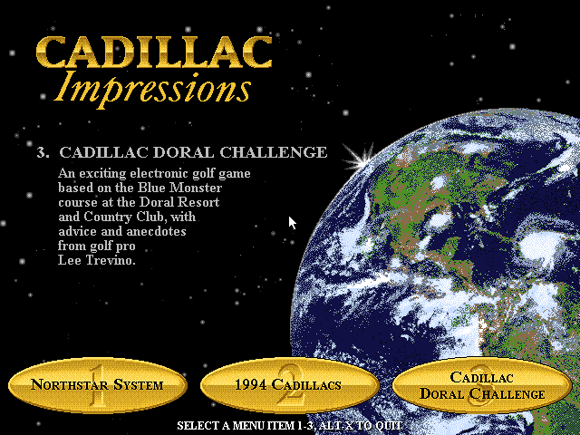 Game cover: Cadillac Impressions