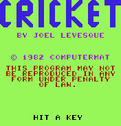 Game cover: Cricket