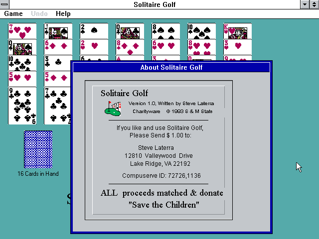 Game cover: Solitaire Golf