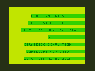 Game cover: Feuer and Gasse