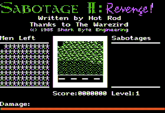 Game cover: Sabotage II: Revenge!