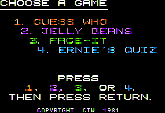 Game cover: Ernie's Quiz