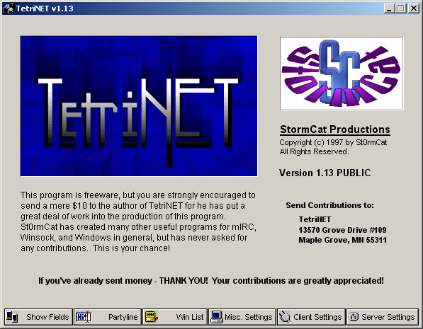 Game cover: TetriNET