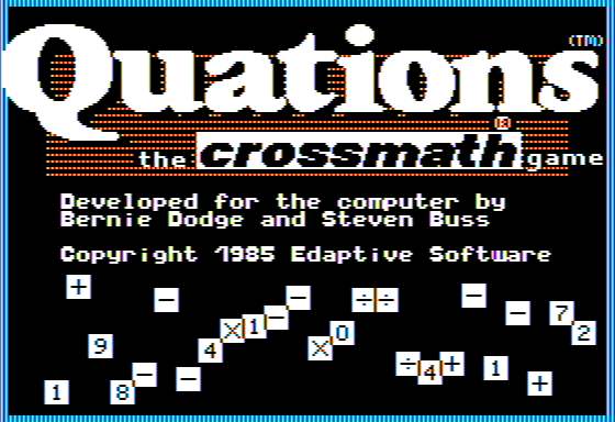 Game cover: Quations: The Crossmath Game