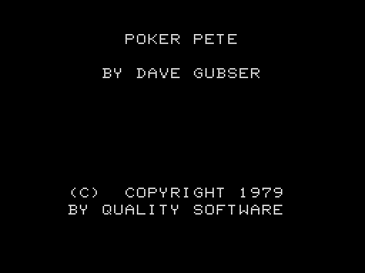 Game cover: Poker Pete